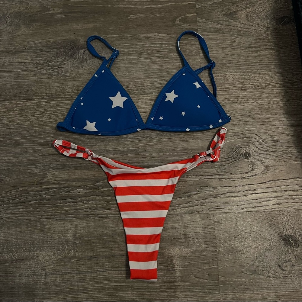 OneOne Swimwear red white & blue bikini